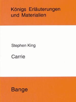 cover image of Carrie. Textanalyse und Interpretation.